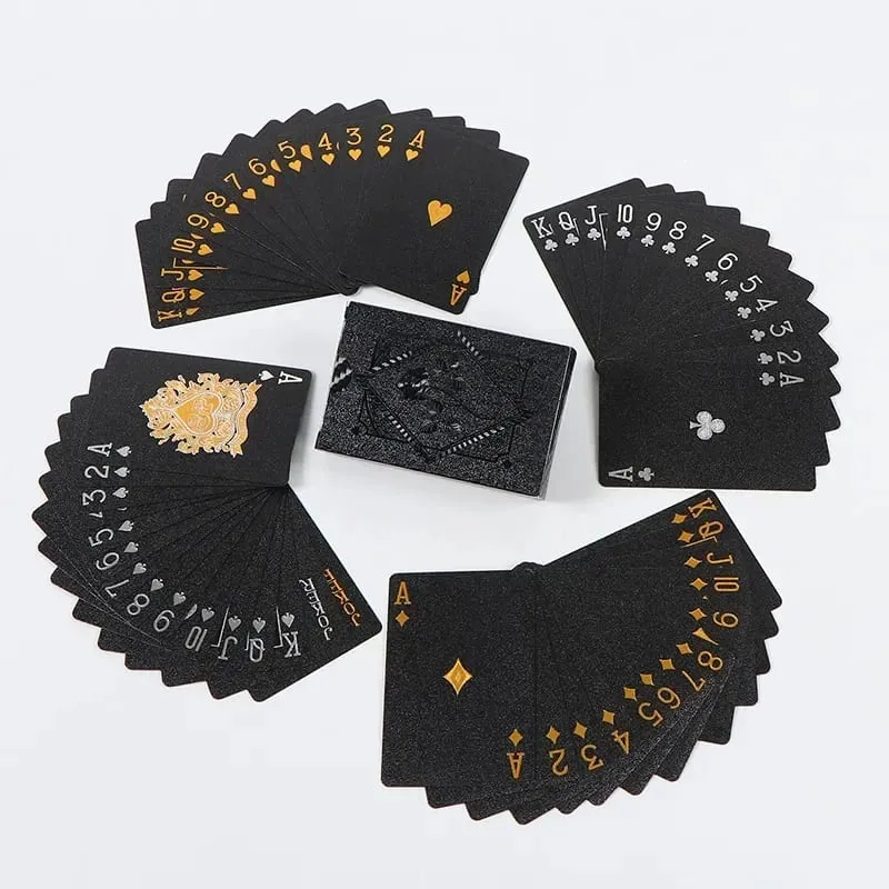 Color Black Gold Playing Card Game Card Group Waterproof Poker Suit Magic Dmagic Package Board Game Collection Entertainment** — image 3