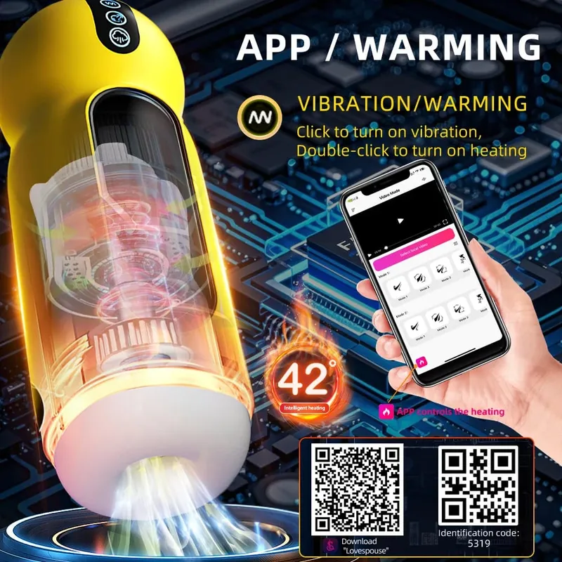 Automatic Male Sucking Masturbator Vibration Blowjob Machine Heating Masturbation Cup Sex Toys Adult for Men Masturbate Supplies