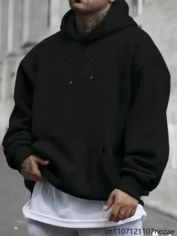 Fleece Men's Women Oversize Casual Sweatshirt Hoodies Couple Unisex Pullover Autumn Winter Loose Cotton Sport Hoody Clothing Top — image 8