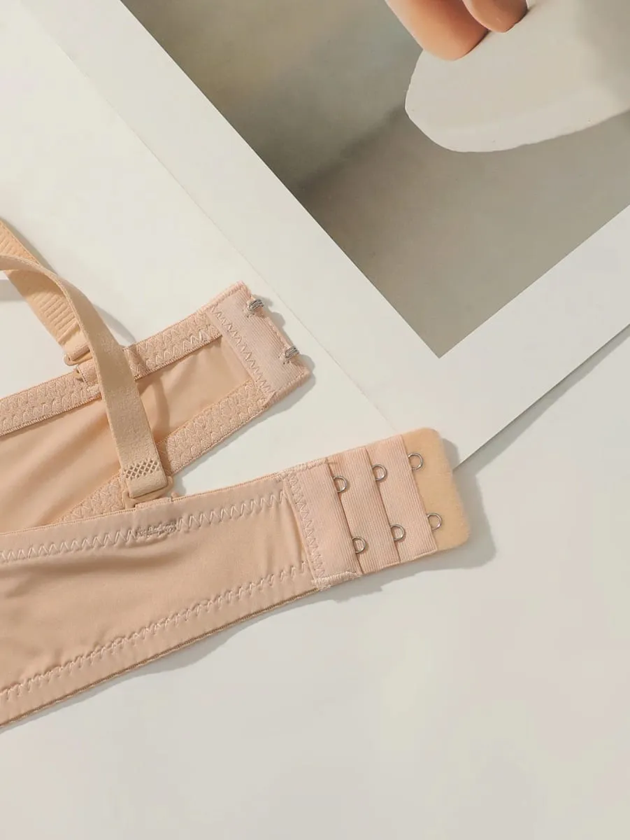 solid color daily 2-piece women's underwear set 3/4 cup paired with sexy thongs simple and comfortable Lingerie B2087 — image 5