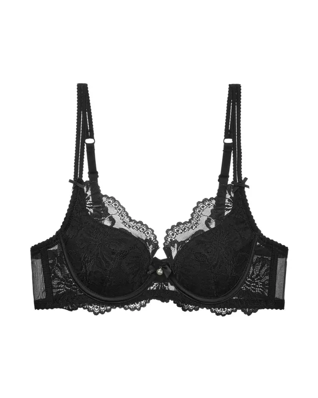 Purple French Lace Bra Embroidery Soft Underwire Minimizer Big Bust Lift Anti Sag Gathering Support Daily Lingerie 32-38 Bra Set — image 12