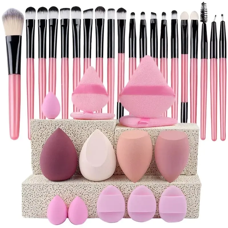 33pcs beauty set makeup kit large and small beauty sponges for flawless makeup application and removal of makeup full set — image 24