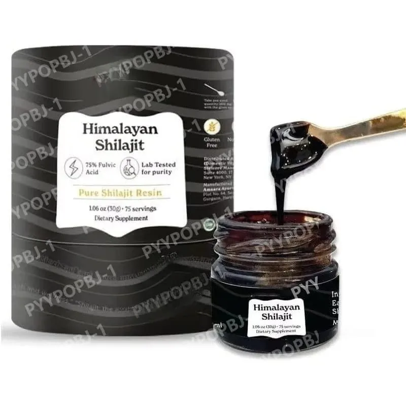 Himalaya Shilajit Resin Organik Asid Fulvik Asli Diperakui ISO 1.06 OZ 75 Hidangan 85+ Mineral Surih untuk Lelaki dan Wanita — image 1