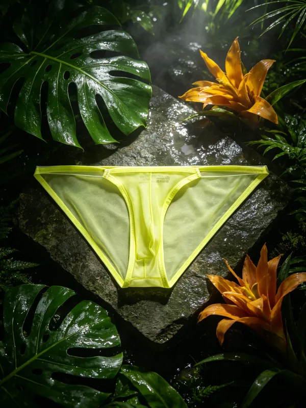 Trendy Mens Mesh Briefs Solid Color Elastic Fabric Thin Edge Low Rise 3D Pouch Design Light Sheer Home Close Fitting Underwear — image 13
