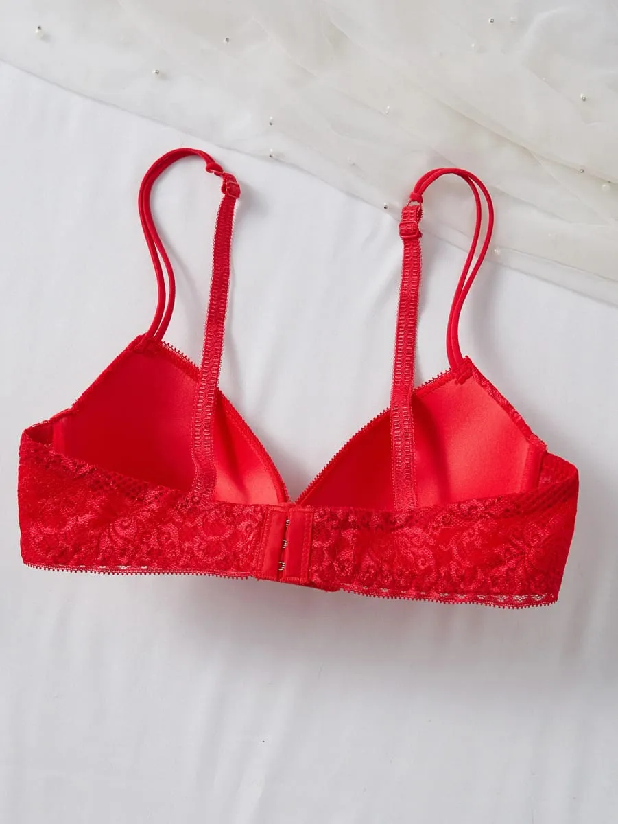 4 PCS Women's Underwear Set Sexy Floral Lace Push Up Bra Sheer Breathable Panties Stylish Comfortable Sexy Lingerie — image 6
