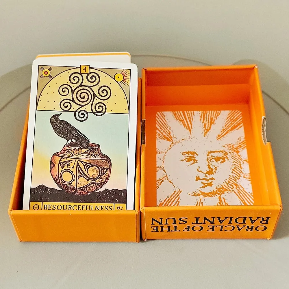 10*6.5cm Oracle of The Radiant Sun 84 Pcs Double-embossed Astrology Cards in Rigid Box Vintage Illustrations