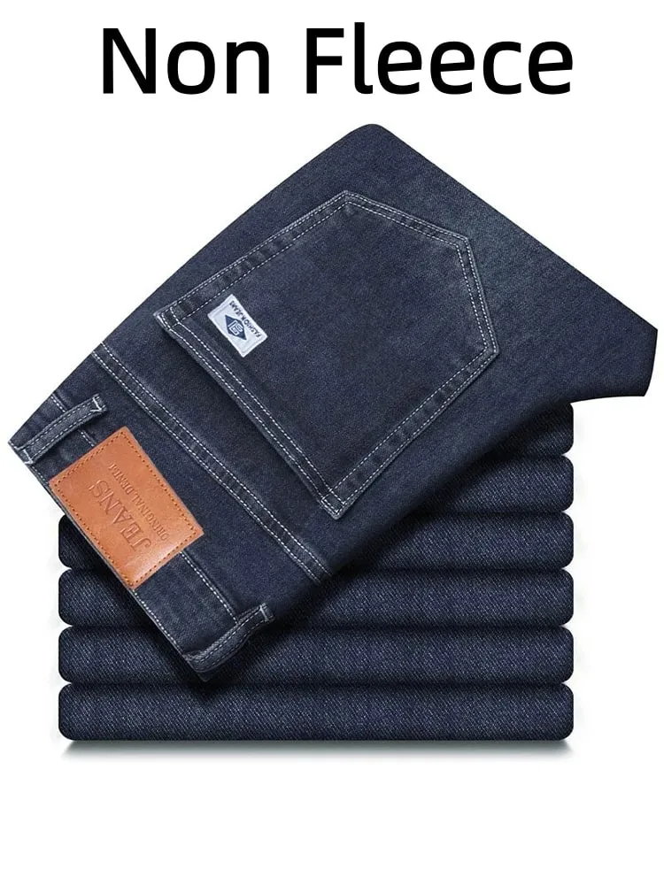 Men's Loose Straight Leg Jeans Retro Washed Elastic Casual Pants Suitable for All Seasons Versatile Pants — image 10