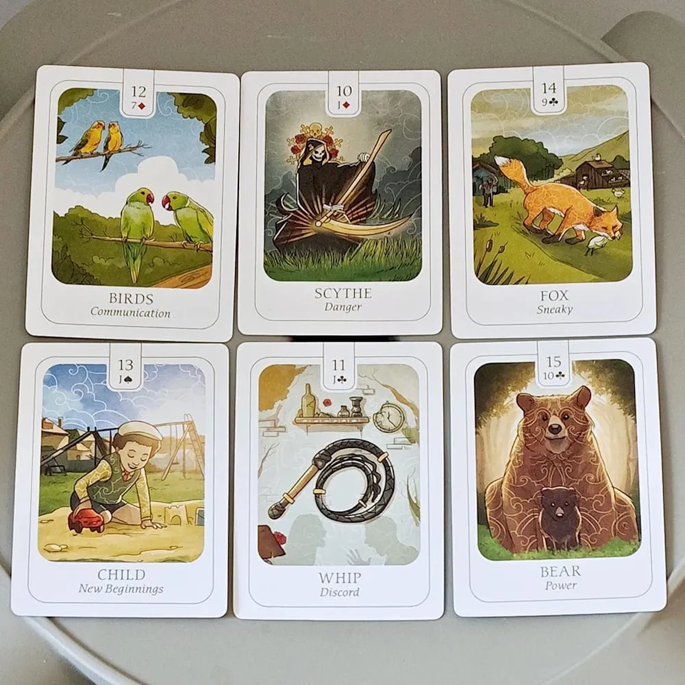 Simplicity Lenormand Deck 9*6cm 41 Pcs Beautifully Illustrated Cards with Meaningful Symbolism with Yes No Maybe Cards