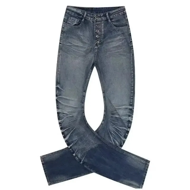 European American New Fashion Men's Slim Casual Trendy Simple Basic Denim Trousers Male Daily High Street Jeans Pants Clothes — image 6