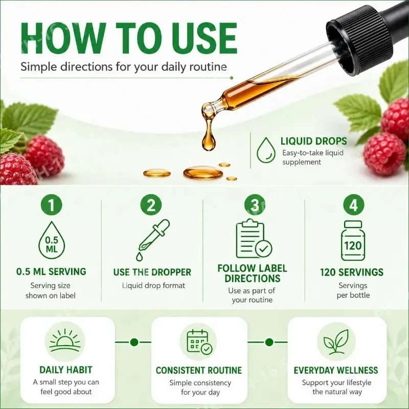 Methyl Folate Drops Liquid with Folate and Vitamin B12 Supports Brain Health for Nervous System Care - 120 Servings — image 5