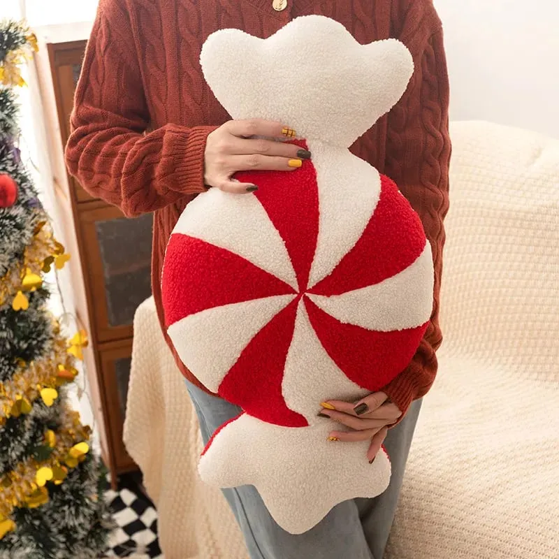 Classic Christmas Series Throw Pillow Candy Lollipop Snowflake Xmas Scepter Balls Doll Soft Sofa Cushion Festival Home Decor — image 7