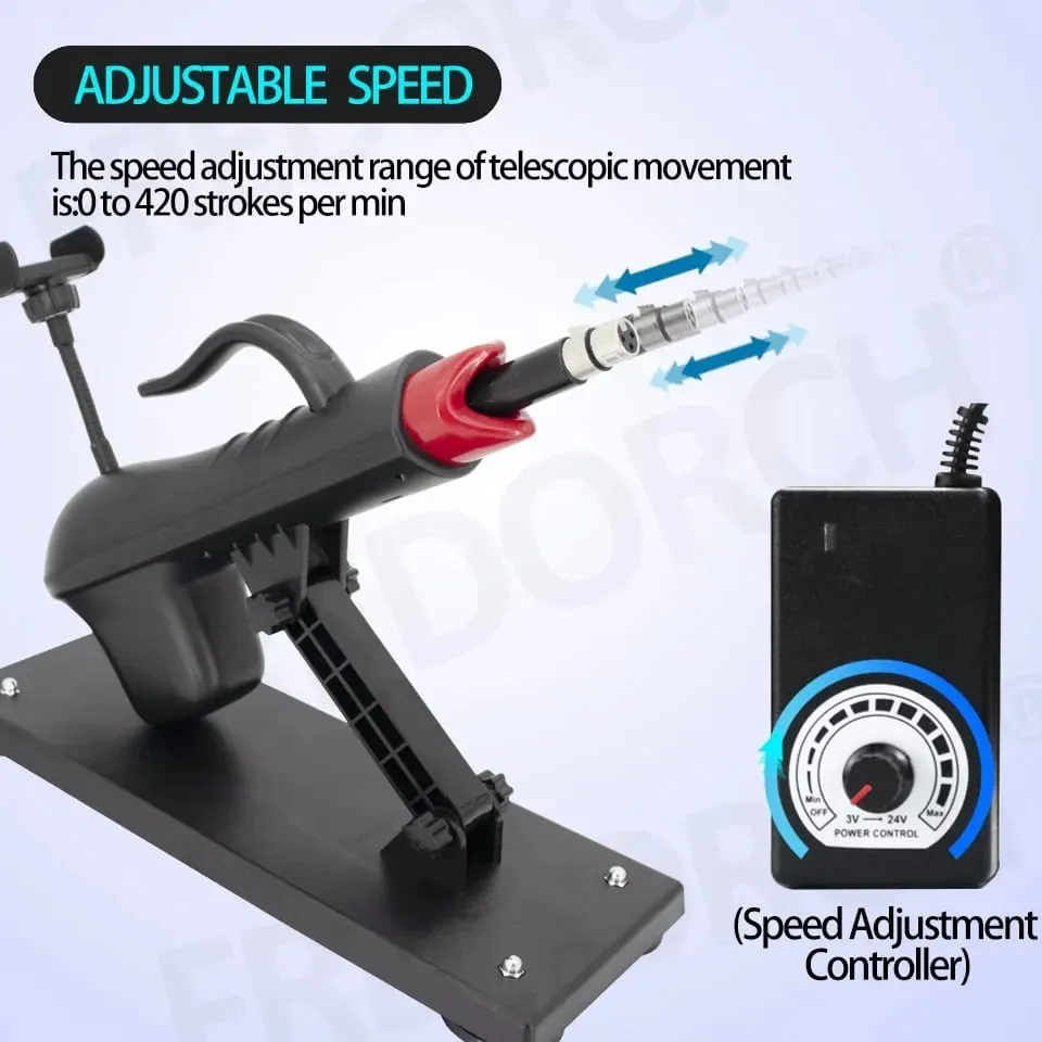 Fredorch Automatic Retractable Sex Pumping Gun Machine with Dildo For Male and Female Masturbation Sex Toy 450 Stroke per minute — image 2
