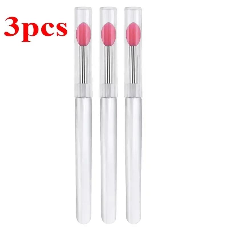 3/5/10PCS Portable Silicone Lip Brush With Cover Soft Multifunctional Lip Balm Applicator Lipstick Lipgloss Makeup Brushes — image 16