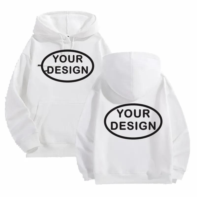 Hoodies Lelaki Dan Wanita Bercetak Tersuai Fesyen Kasual Longgar Pullover Lengan Panjang Bersulam LOGO Baju Sukan Jalanan