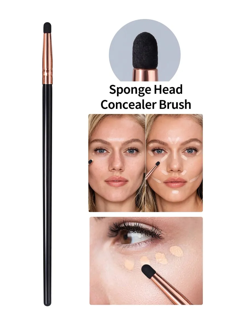 1Pc/6Pcs Sponge Makeup Brush Set Unisex Concealer/Eyeshadow/Tear Trough Brushes for Liquid & Cream Makeup Ideal Cosmetic Gift — image 2