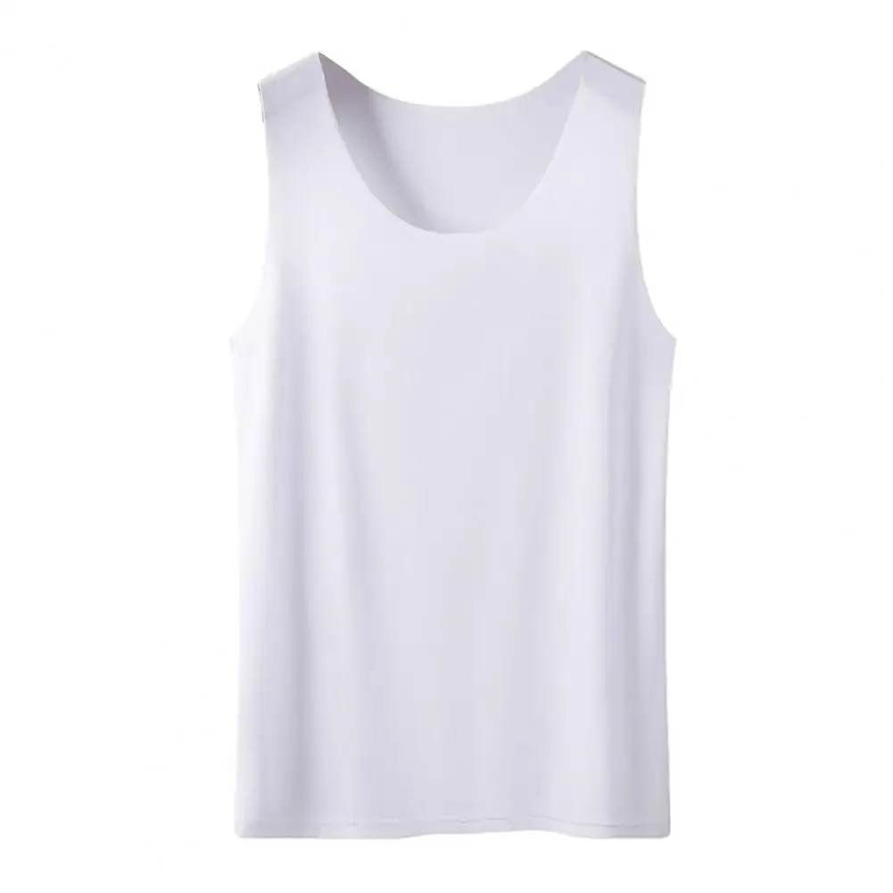 Women Bottoming Vest Ice Silk Seamless Sleeveless Pure Color Plus Size Stretchy Round Neck Dry Dry Cooling Camisole Basic Top 80 — image 8