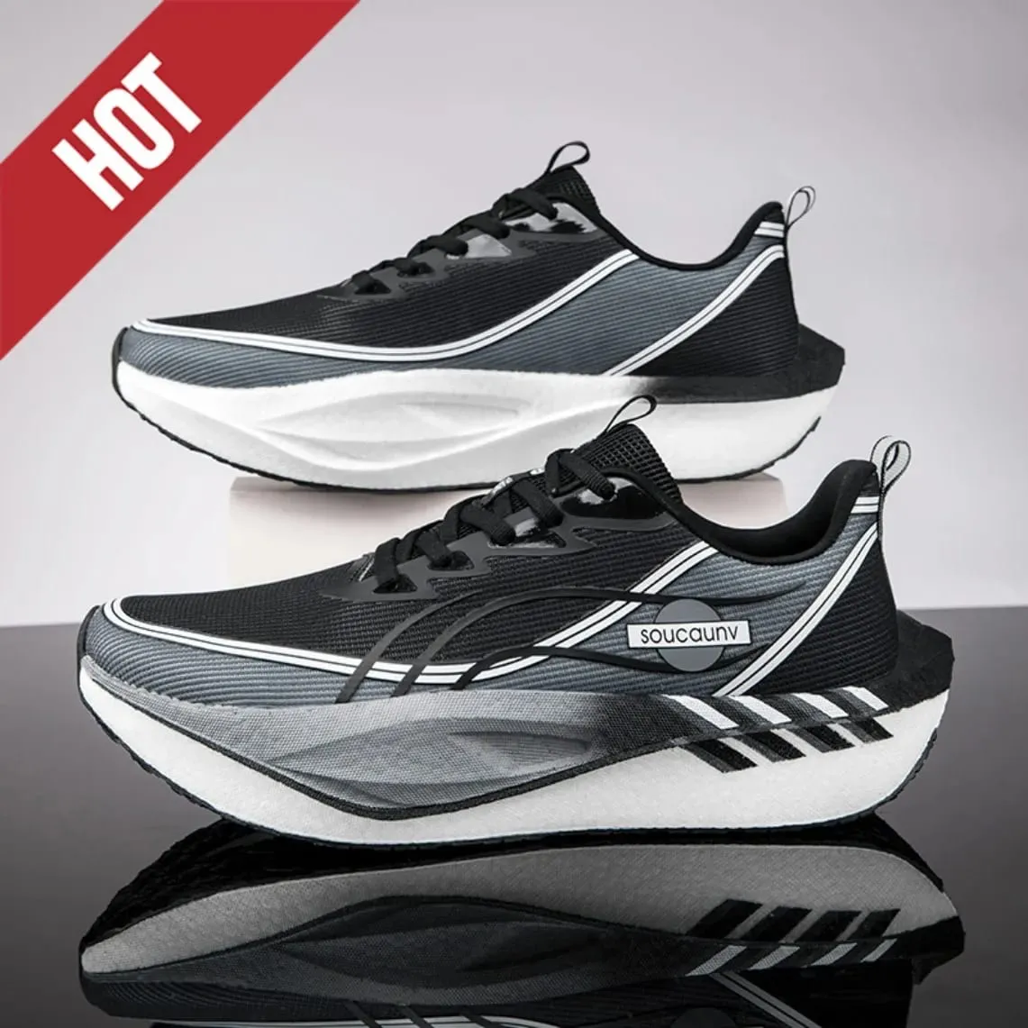 Men Women Carbon Plate Marathon Running Shoes Breathable Lightweight Non-Slip Racing Training Sports Sneakers Walking Outdoor — image 3
