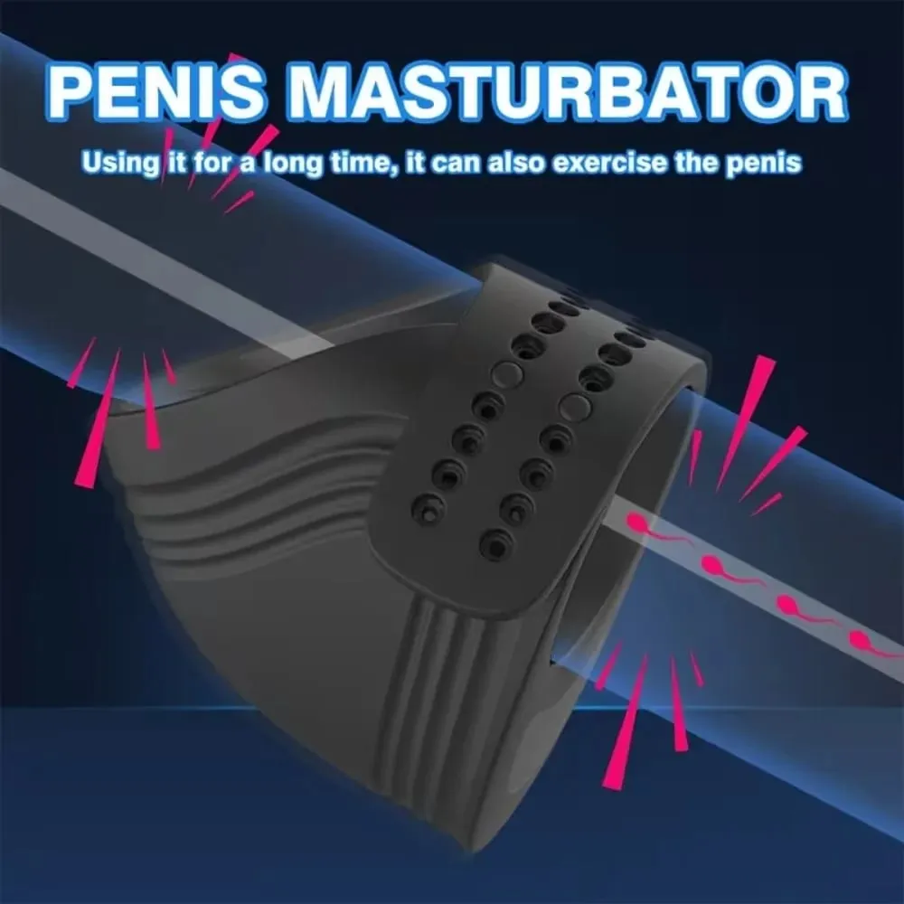 Male Glans Massager Pinching Penis Training Stimulator Vibrator for Ejaculation Delay Training Vibrator Adult Sex Toys for Men — image 4