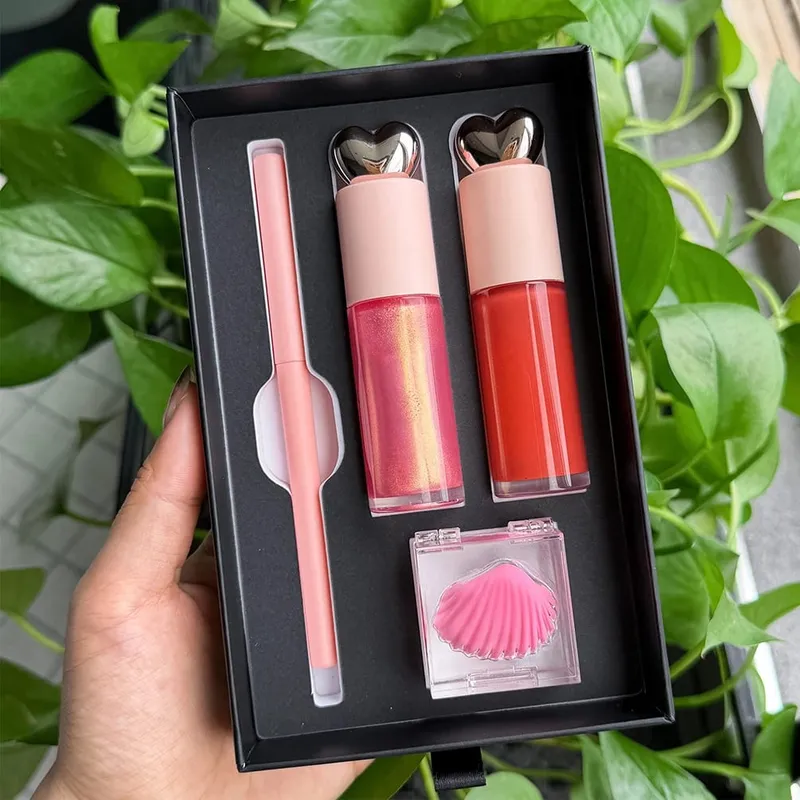 4pcs/kit Vegan Makeup Lip Gloss Matte Lipstick Lip Liner Lip Mask Set Private Label Custom Logo Wholesale — image 8