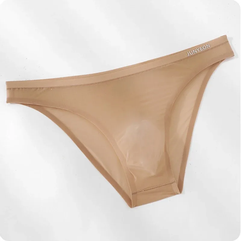 Seamless Quick Drying Men Briefs Underwear Solid Color Ice Silk Ultra-thin Underpants Sexy Breathable 3D Pouch Panties Undies — image 2