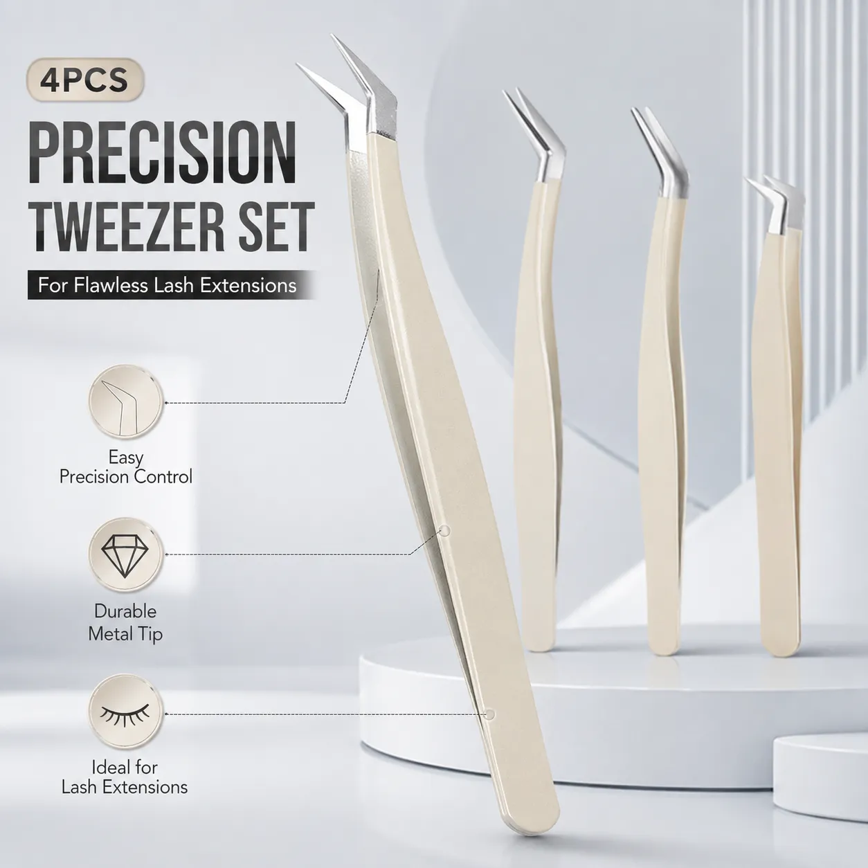 Anti-Static Tweezers Eyelash Extension Professional High Precision Volume Tweezer Stainless Steel Tweezers Antislip Makeup Tool — image 6