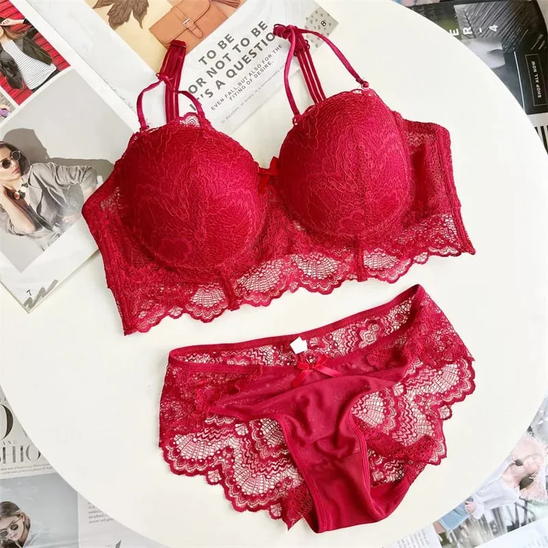 Plus Size Push Up Bra Set Sexy Lace Underwear Adjustable Comfort Thin Soft Breathable Lingerie For Women — image 10