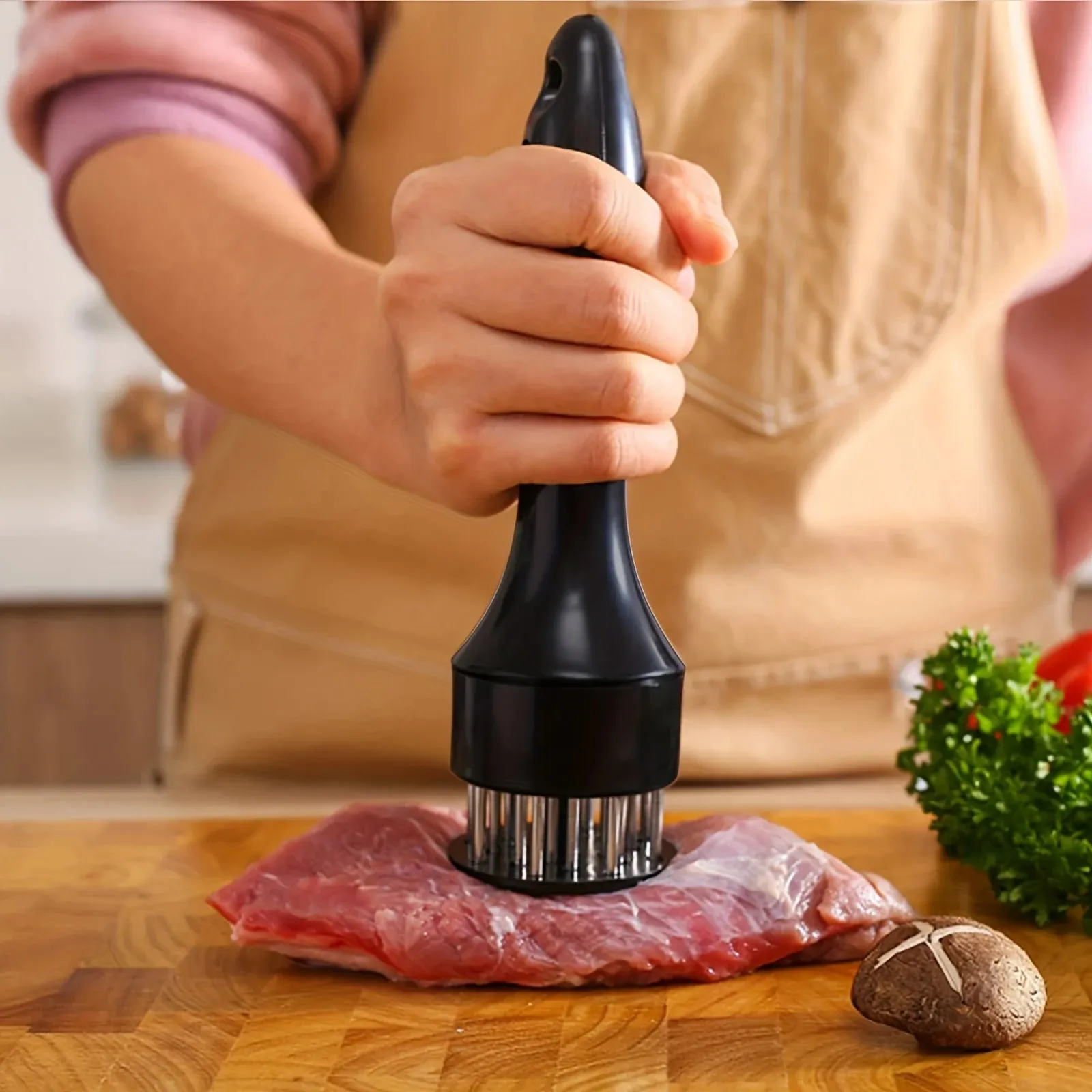 1PC Stainless Steel Steak Meat Tenderizer Hammer Loose Meat Needle Household Punching Daily Tendon Breaker Meat Inserting Needle — image 3