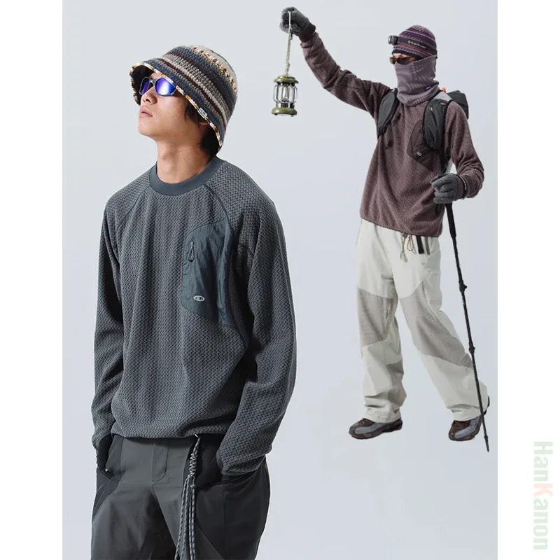 Mountain-Ready Crewneck: Engineered with Ribbed Neck Reflective Logo & Secure Chest Pocket for Outdoor Style Unisex — image 7