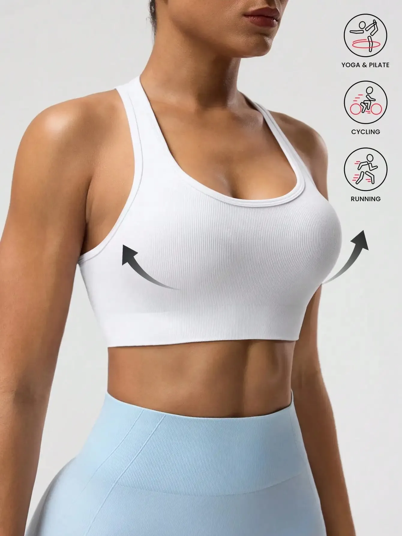 Seamless One-Piece Sports Bra with Wire-Free Support Bust Enhancement and Backless Design for Yoga and Outer Wear — image 13
