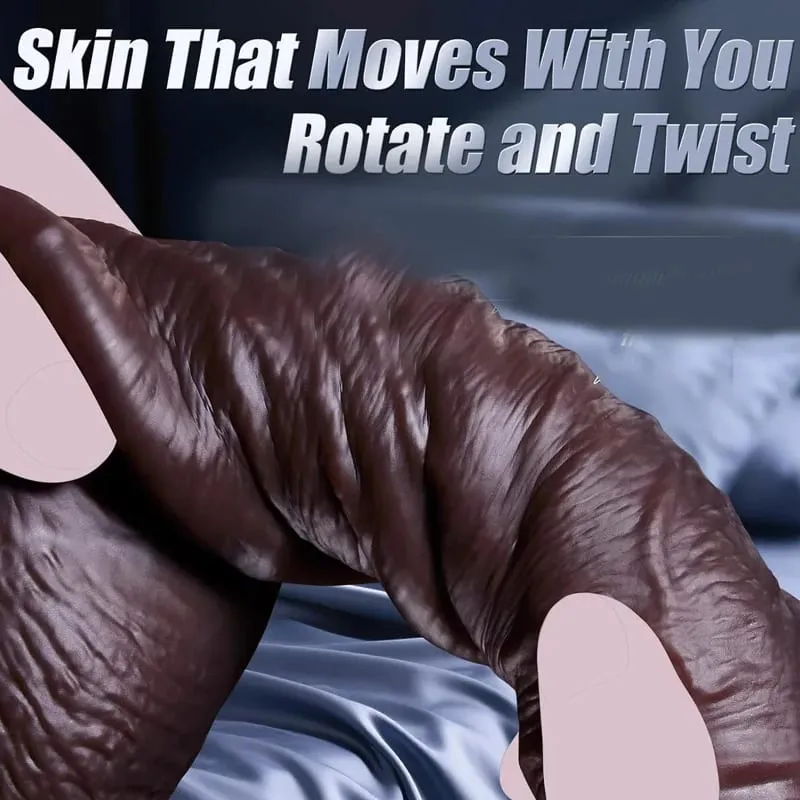 Woman Realistic Soft Double Layer Silicone Skin Sliding Foreskin Testicles Dildo Anal Massager Penis Butt Plug Adult Sex Toys18