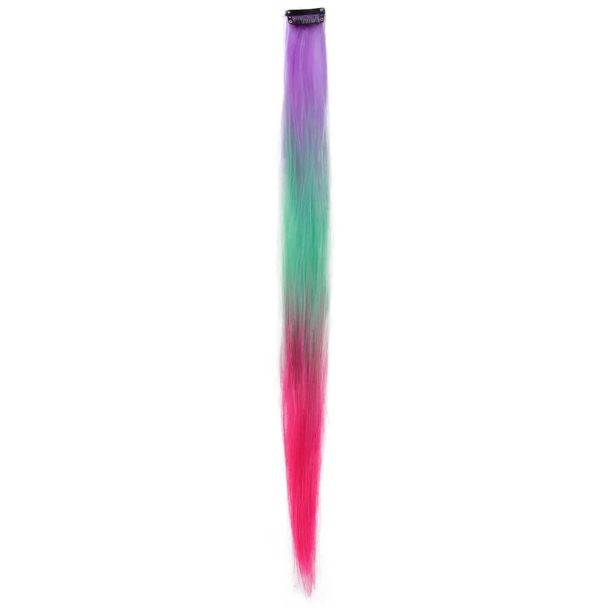 1Pcs Gradient Color Clip in Hair Extensions Party Highlights Wig Synthetic Straight Hairpiece for Girls Kids Christmas Party Use — image 16