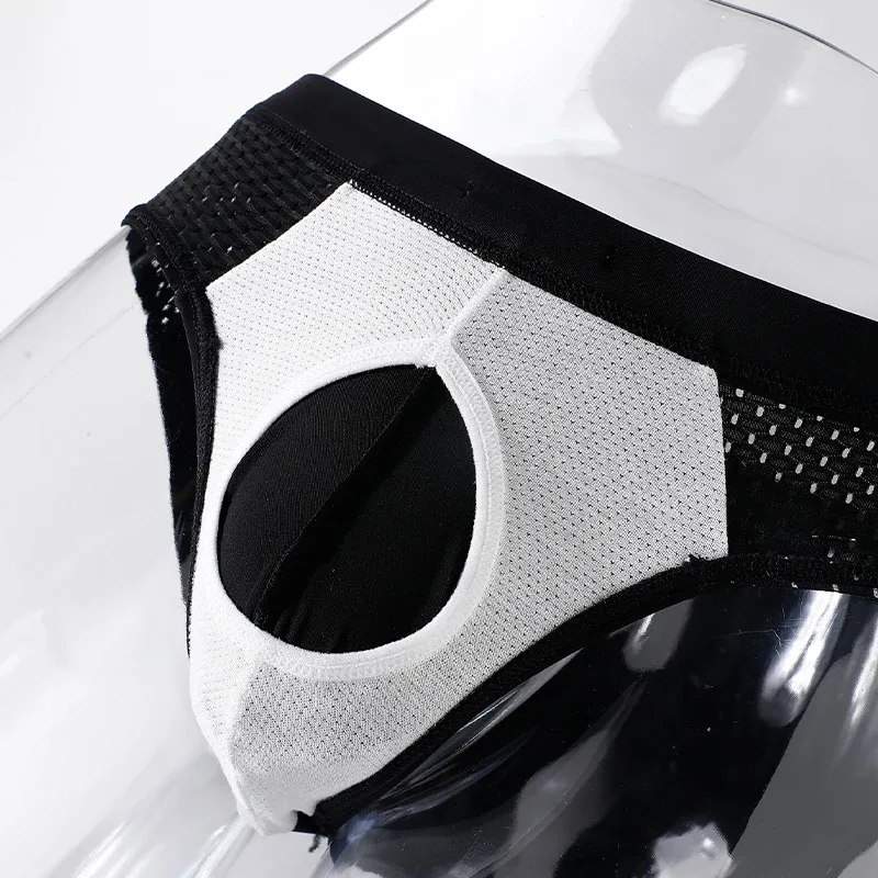 Men's Summer Ice Silk Mesh Briefs Quick Dry U-Pouch Separated Crotch Breathable Underwear Triangle Design for Comfort — image 21