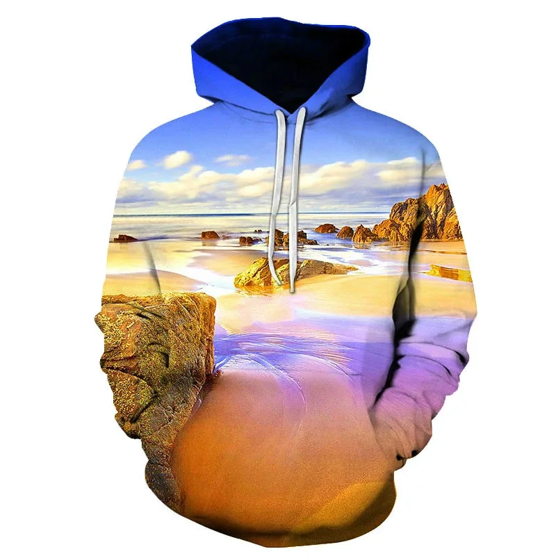 Hawaiian Four Seasons Fun 3D Printed Casual Hoodie Men's Cool Sunshine Beach Street Hoodie Full Style Trendy Style Tops — image 5