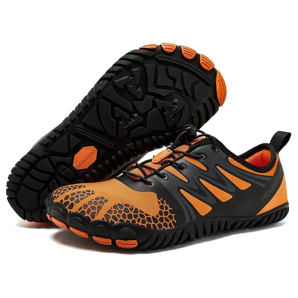 Barfotaskor med bred tå för unisex konstläder Outdoor Walking Sneakers Zero Drop Minimalistiska elastiska bandskor — image 9