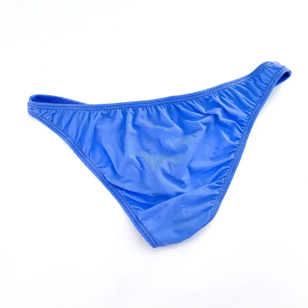 Solid Color Nylon Briefs Men Big Bulge Sexy Underwear Translucent Ice Silk Low Waist Bikini Panties U Convex Male Panties — image 13