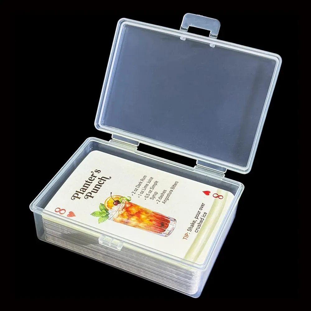 54-Card Deck of Original Cocktail Recipes Bartender's Guide Party Playing Cards Home Bar Decor Drinking Game with Storage Box — image 1