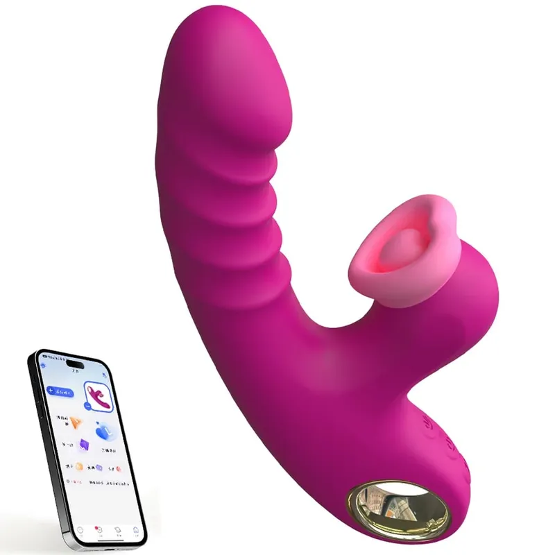 Thrusting Dildo Vibrator Vagina Massager Clitoris Stimulator APP Control 9 Telescopic 9 Flapping Modes 2 in 1 Sex Toys for Women — image 7