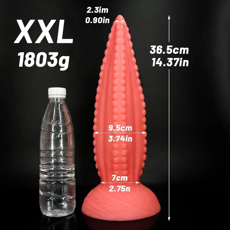 5 Sizes Big Anal Dildos Soft Silicone Long Butt Plug Monster Dildo Huge Pink Tentacle Dildo Masturbate Sex Toys for Women Men