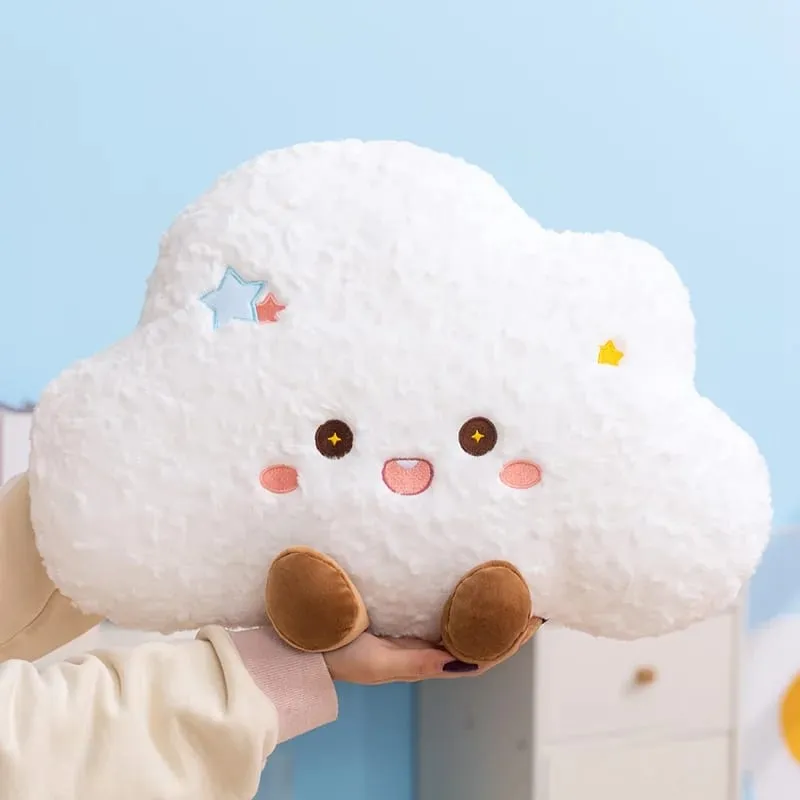 45/55CM Cloud Rainbow Plush Pillow Stuffed Soft Cartoon Weather Sofa Decor Toy Cushion for Kids Bedroom Office — image 2