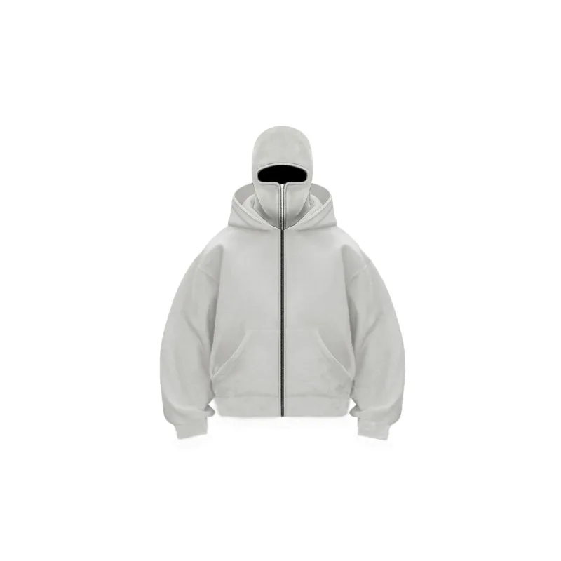 Men's Double-Capped Hooded Jacket For Car And Motorcycle Riding, Warm And Plush, Fashionable And Loose, With Zipper Hood — image 7