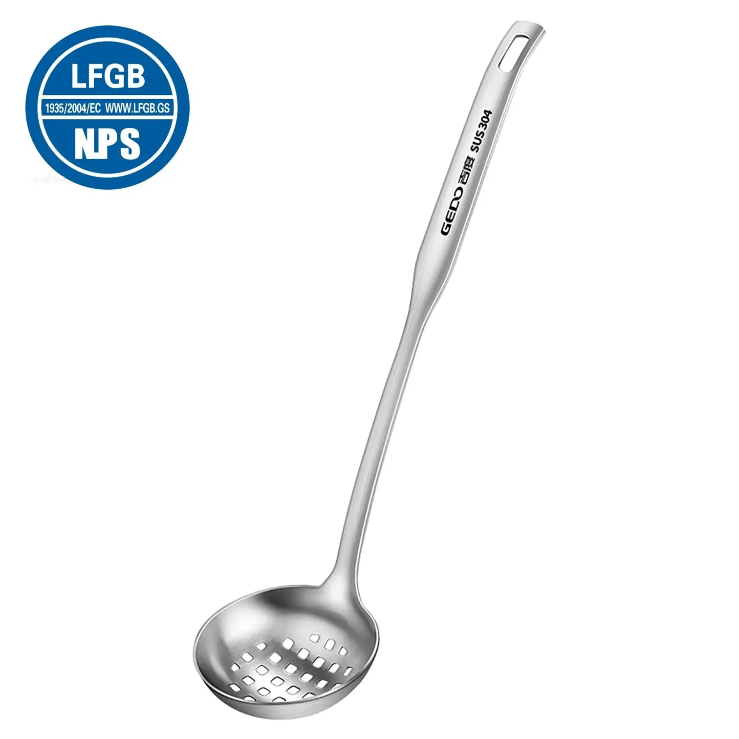 Certification LFGB Passoire et cuillère à soupe en acier inoxydable 304 pur, longueur 30,5 cm, ensemble louche et passoire résistante aux chutes — image 2