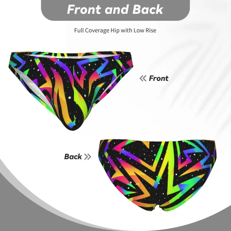 Men's Sexy Briefs Breathable Bikini Star Rainbow Geometric Pattern Men Underpants Low Cut Man Underwear Panties — image 11