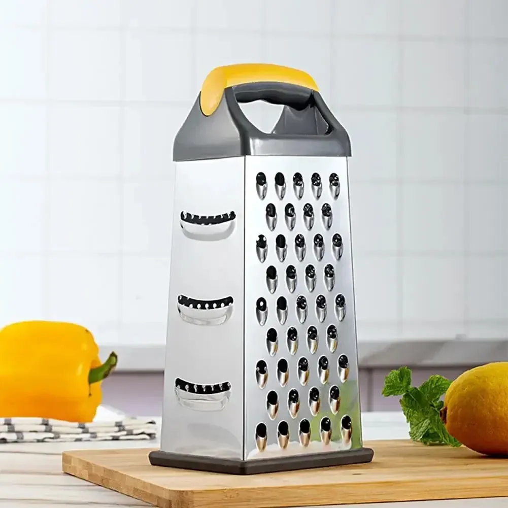 4-Sided Boxed Grater Sturdy Vegetable Peeling Tool Silver Color Multi-face Grater — image 4