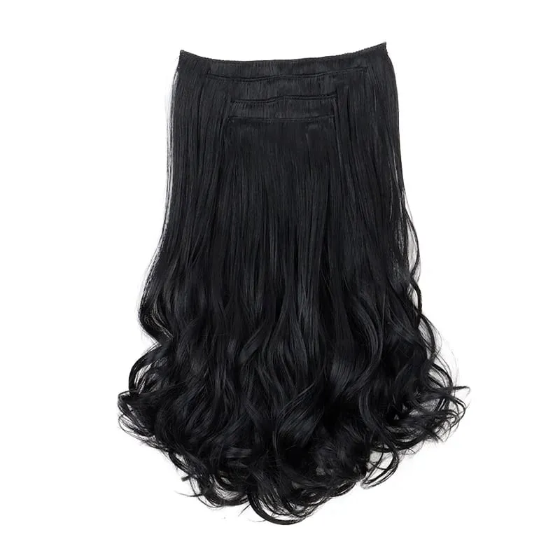 Synthetic 14Inch Short Wavy Curly Hair Extension 4pcs/set Clip -in Invisible Soft Hairpiece for Women Party Daily Use