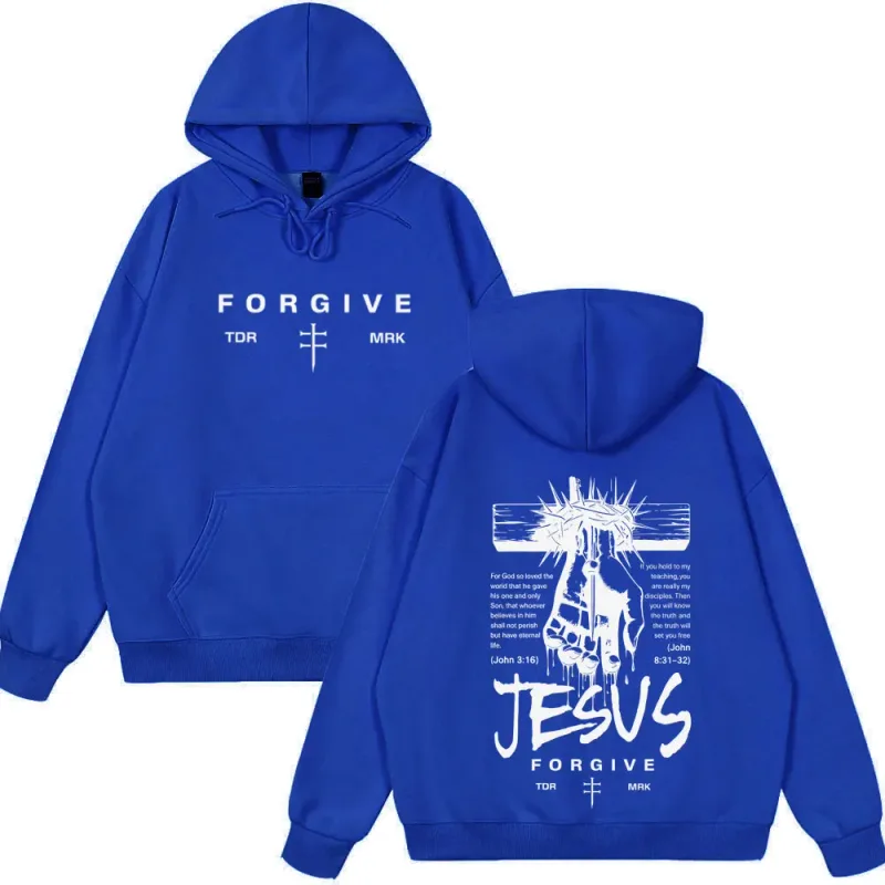 Jesus Forgive Fashion Graphic Hoodie Men Women Vintage Clothing Pullover Winter Long Sleeves Loose Casual Oversized Sweatshirts — image 10