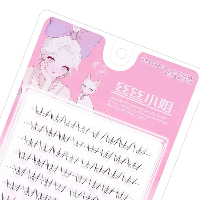 10 Rows 5-7mm Air Lower Eyelashes No Glue Need Fake Lashes Segmented Natural Cat Eye Under Lashes W Shaped Bottom Eyelash