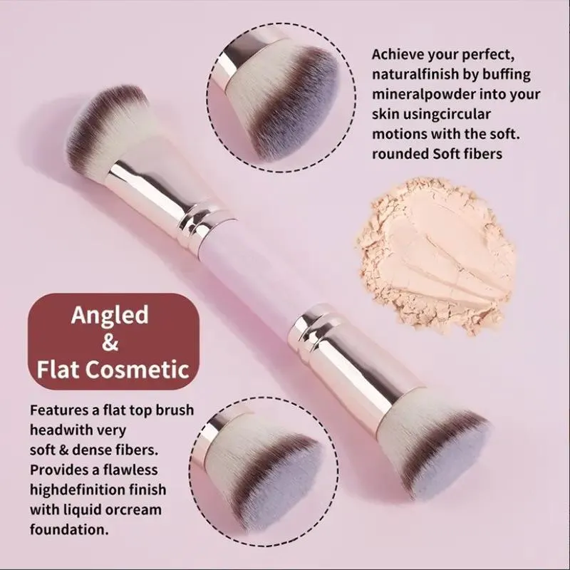 4Pcs Non-shedding Dual Ended Cosmetic Brushes Foundation Blush Concealer Loose Powder Makeup Brush Set