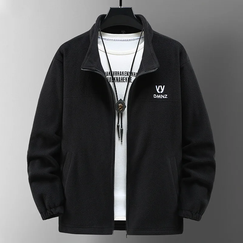 Large Size 12XL Men's Polar Fleece Jacket Stand Collar Zip Up Windbreaker Male Autumn Winter Extra Big Plus 6xl 7xl 8xl 9xl 10xl