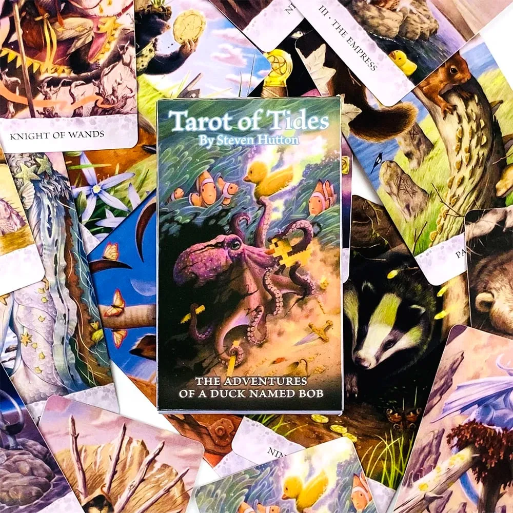 Tarot of Tides-Spielkarten, 78 Karten, skurriles Ozean-Tarot-Deck, Bob-Duck-Abenteuerthema, perfekt für Wahrsagerei und Geschenke — image 3