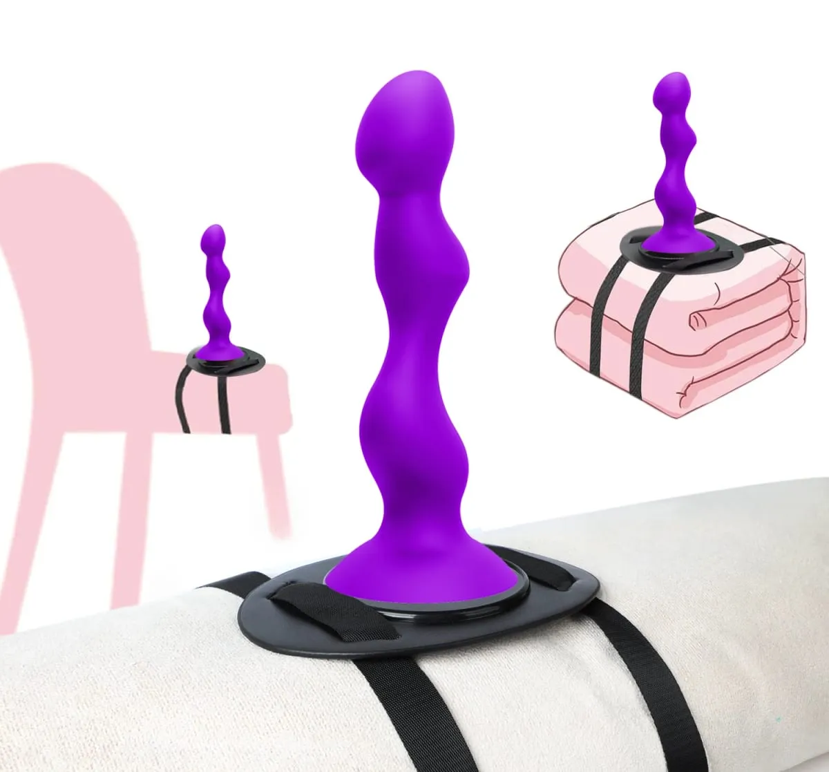 Adjustable Strong Suction Cup Dildo Mount Strap-On Harness Sex Saddle for Chair Swing Pillow Sofa-Strong Suction Dildo Holder18+